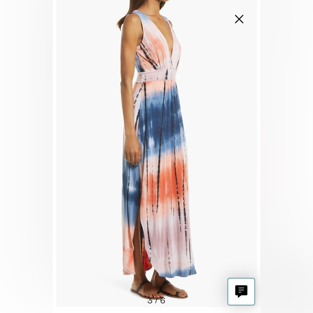 Purple Plunge Neck Ruched Maxi Gown - Picture 2 of 12